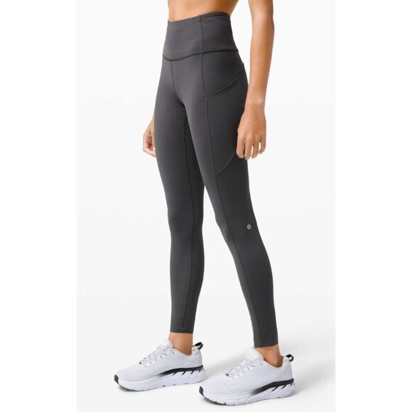 Lululemon Fast Free High-Rise Tight Full Length Brushed Nulux Graphite Grey-sz 6 - Picture 3 of 8